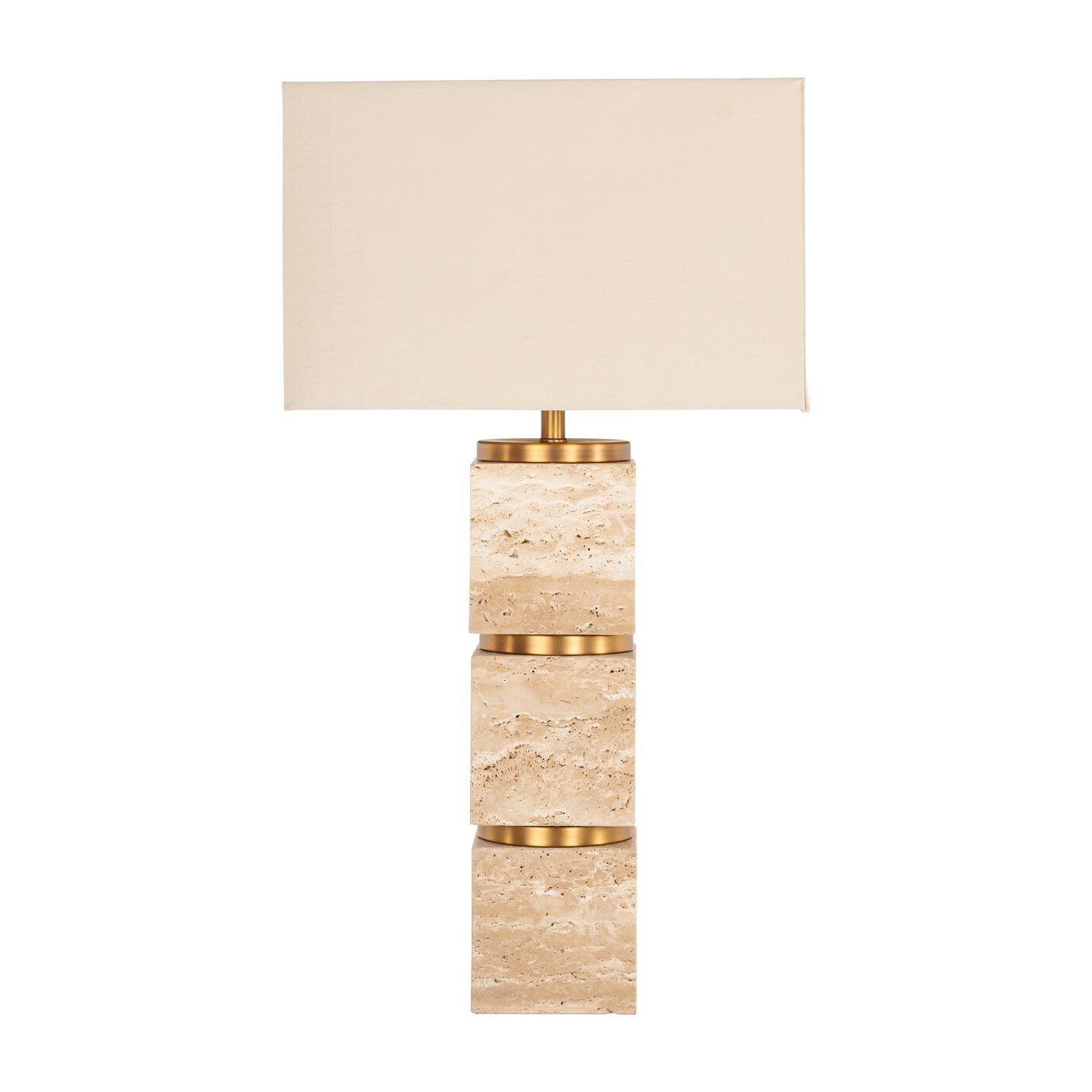 Richmond Jaella Travertijn Tafellamp – Elegante 70 cm Lichtbron in Beige