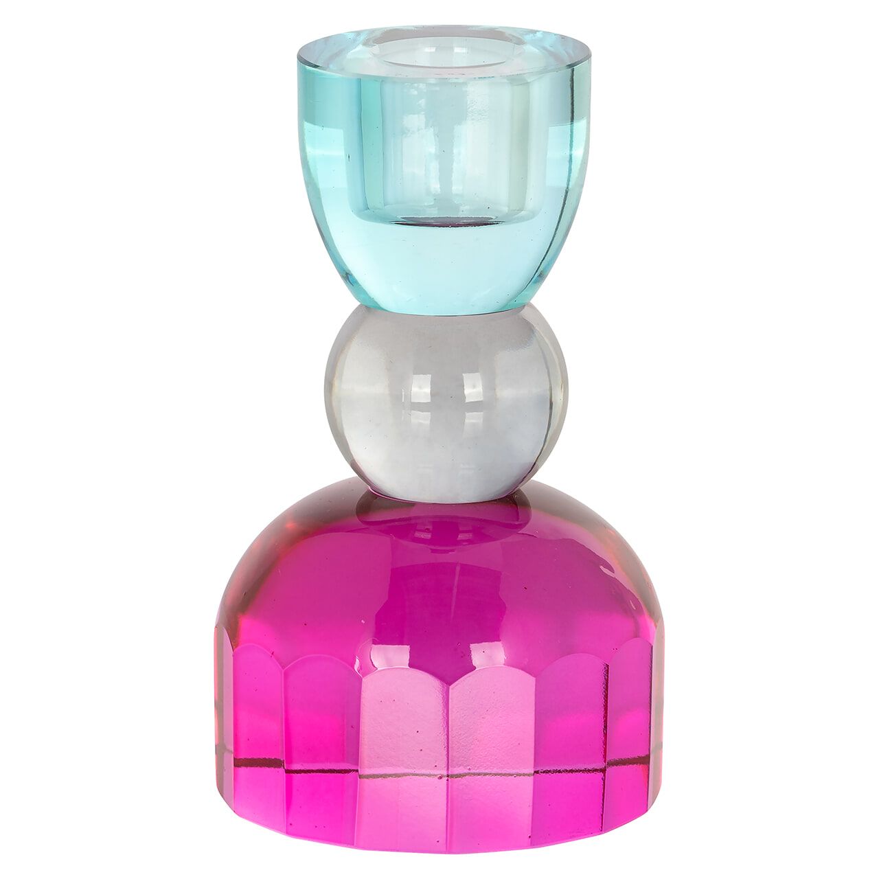 Richmond Kandelaar Merlin – Elegante Roze Glazen Kaarshouder (13 cm)