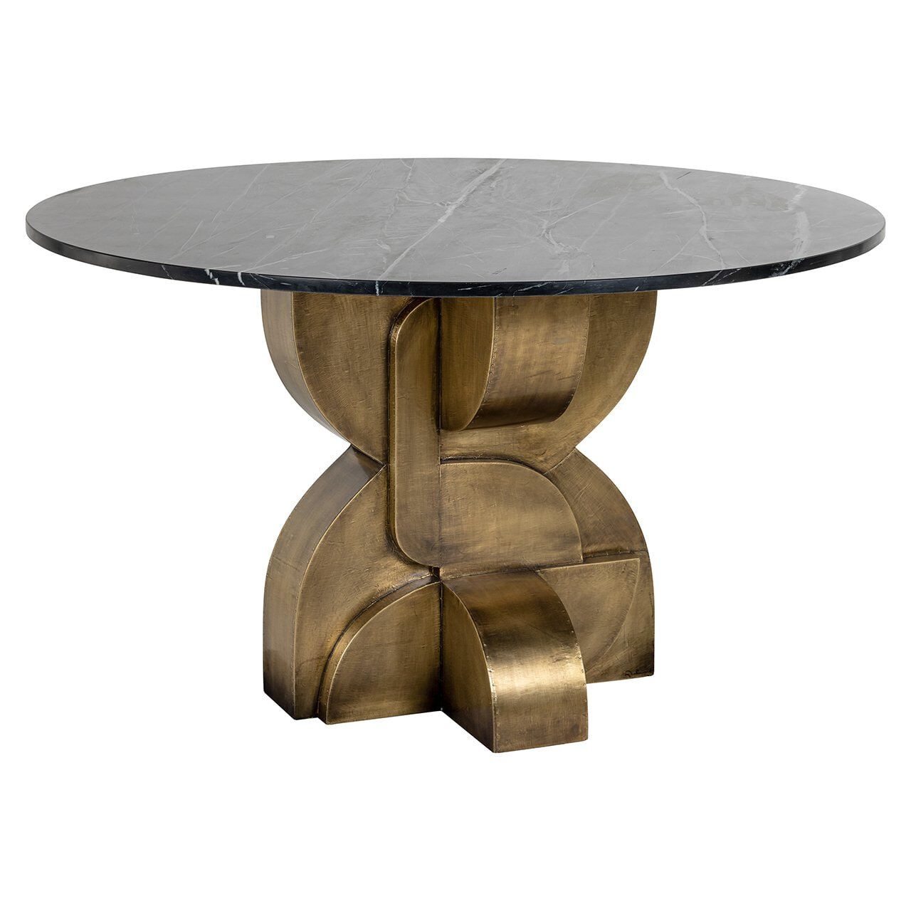 Richmond Maddox Ronde Eettafel – Luxe Marmer en Brass in 130 cm