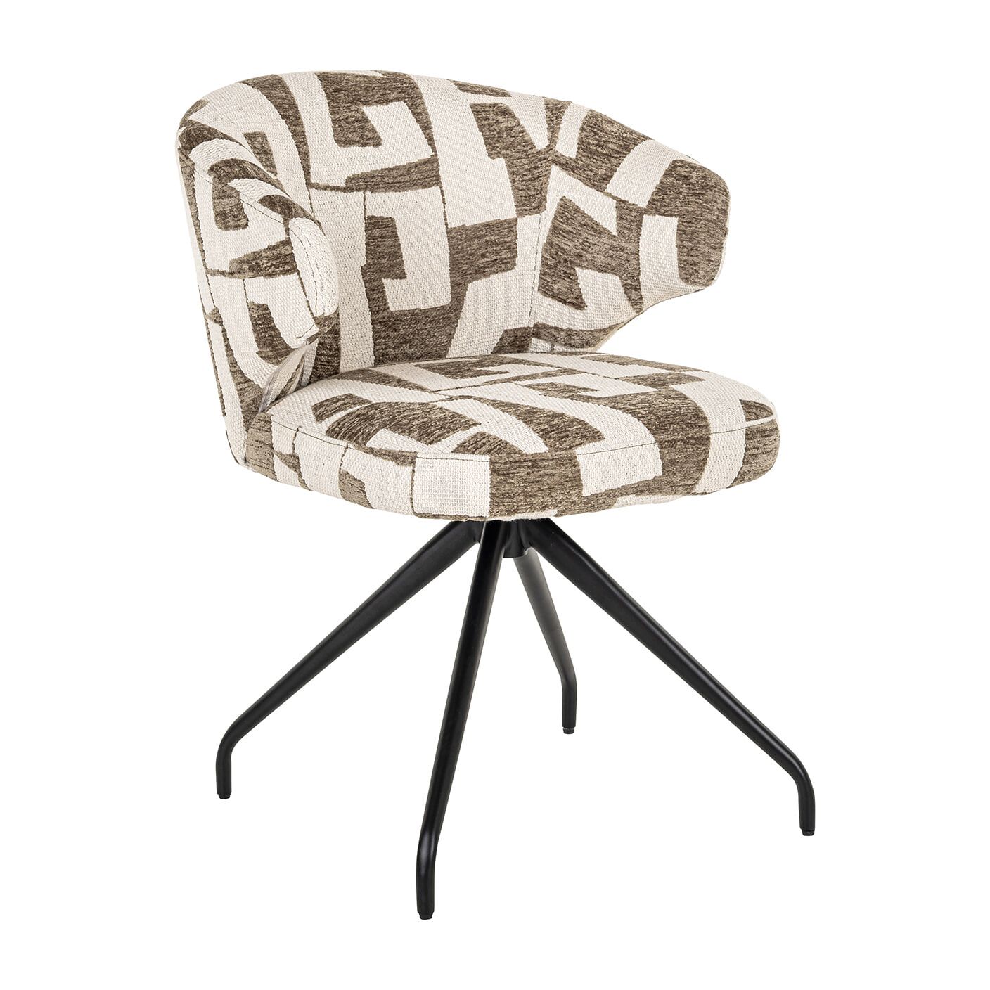 Richmond Milly – Draaibare eetkamerstoel in Moss Graffic stof