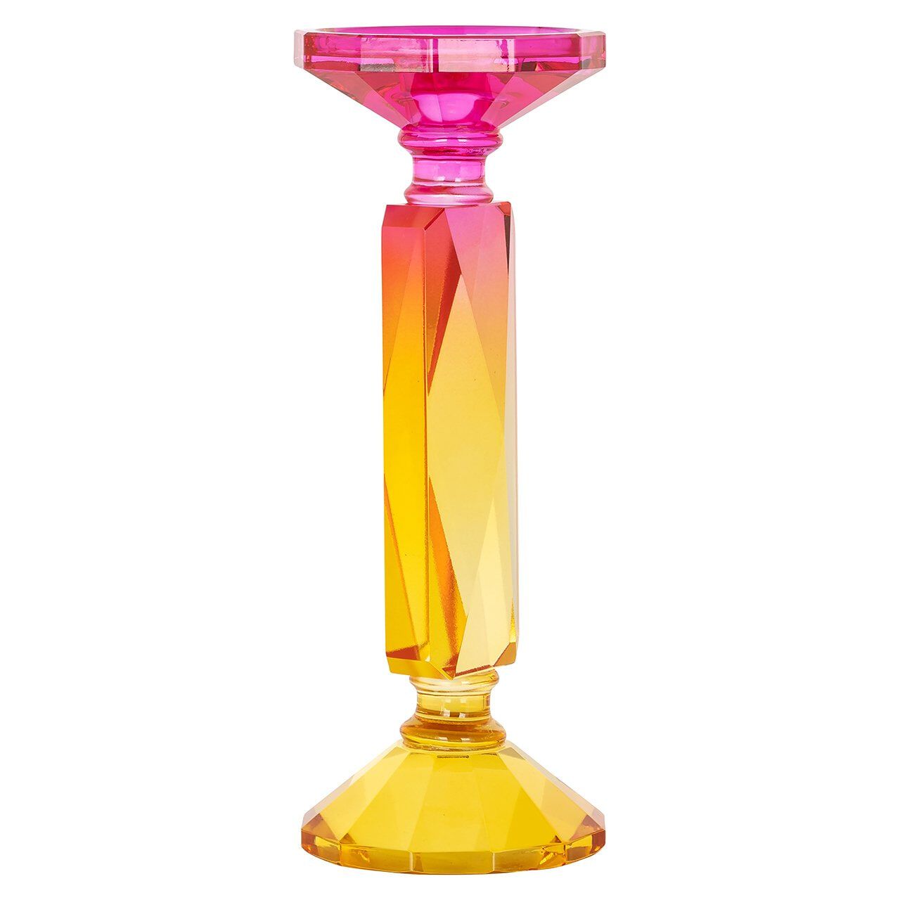 Richmond Mirte Kandelaar – Gele Glazen Elegantie, 24 cm Hoog