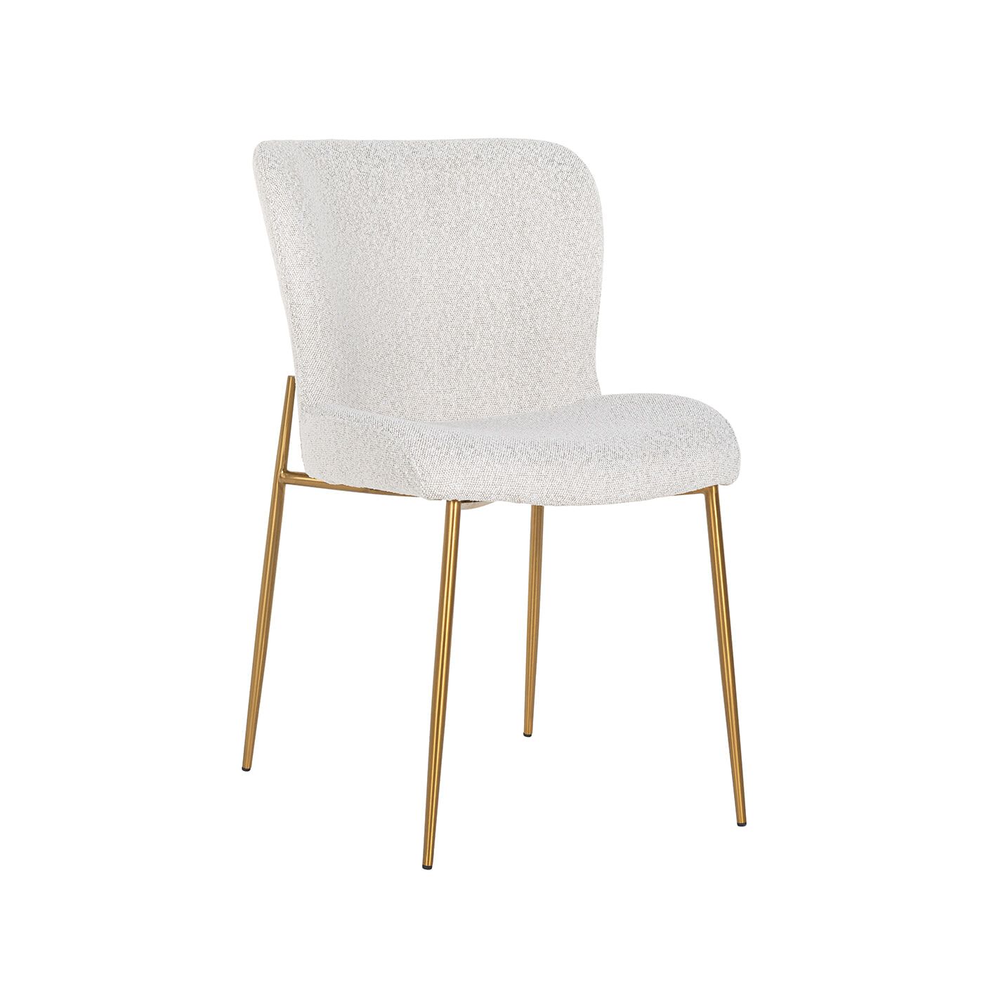 Richmond Odessa Eetkamerstoel – Luxe Bouclé in Stralend Wit