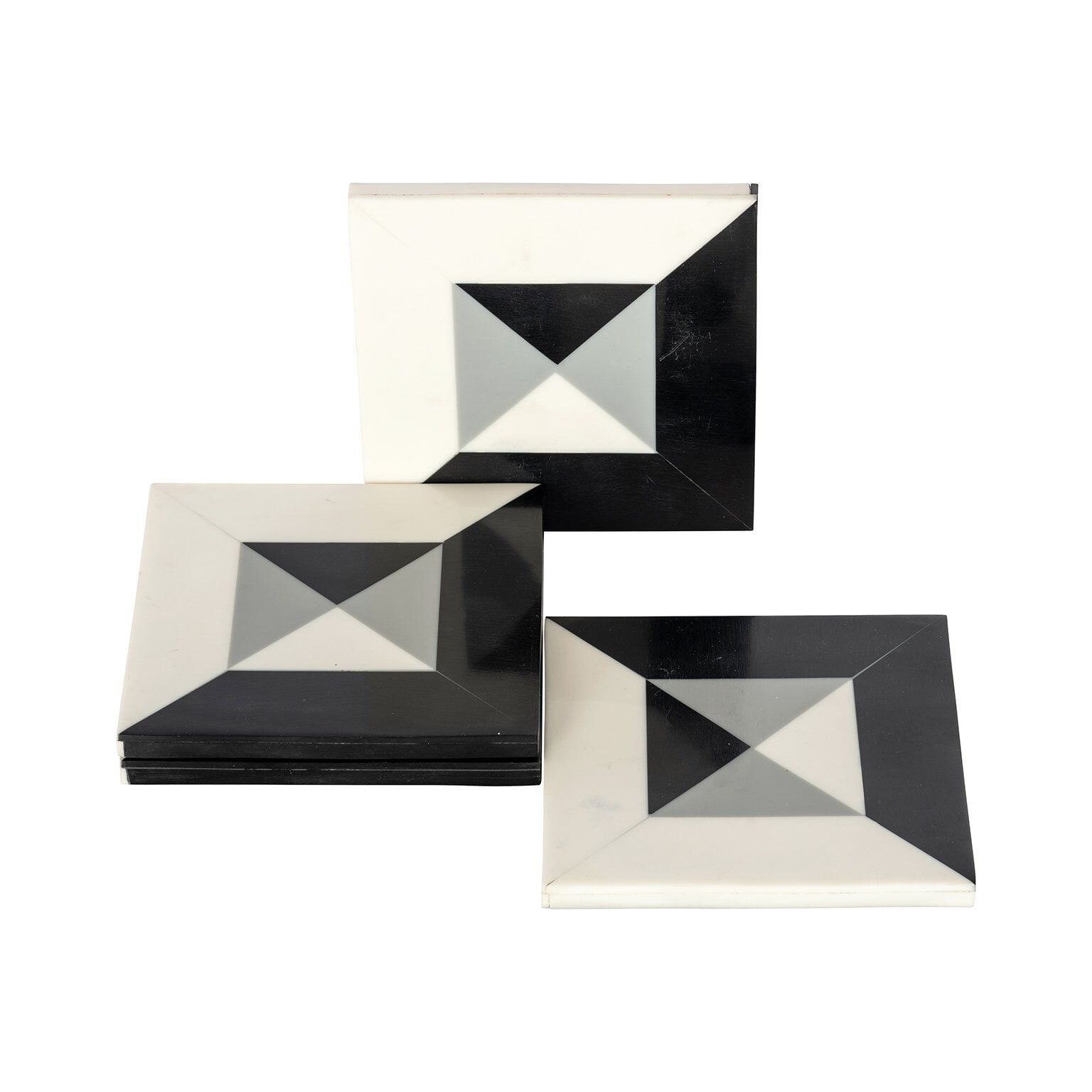 Richmond Onderzetter Louel Resin – Set van 4 stijlvolle zwarte tafelhoezen