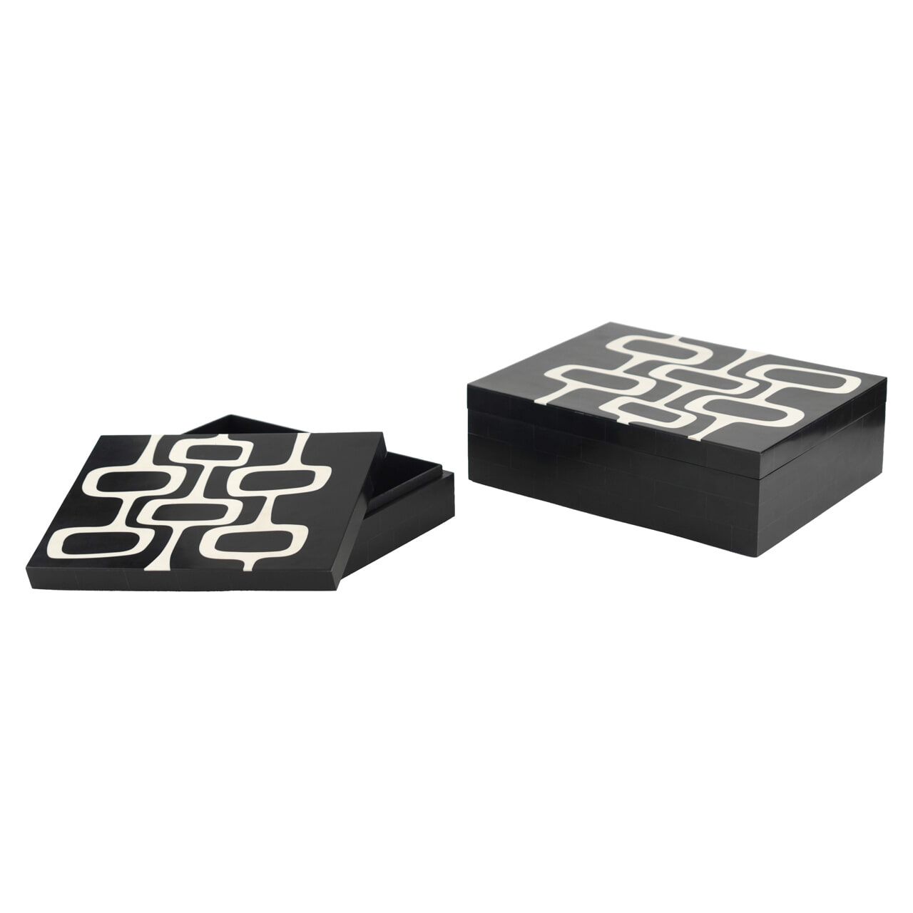 Richmond Opbergdoos Lux – Strakke set van twee in zwart‑wit