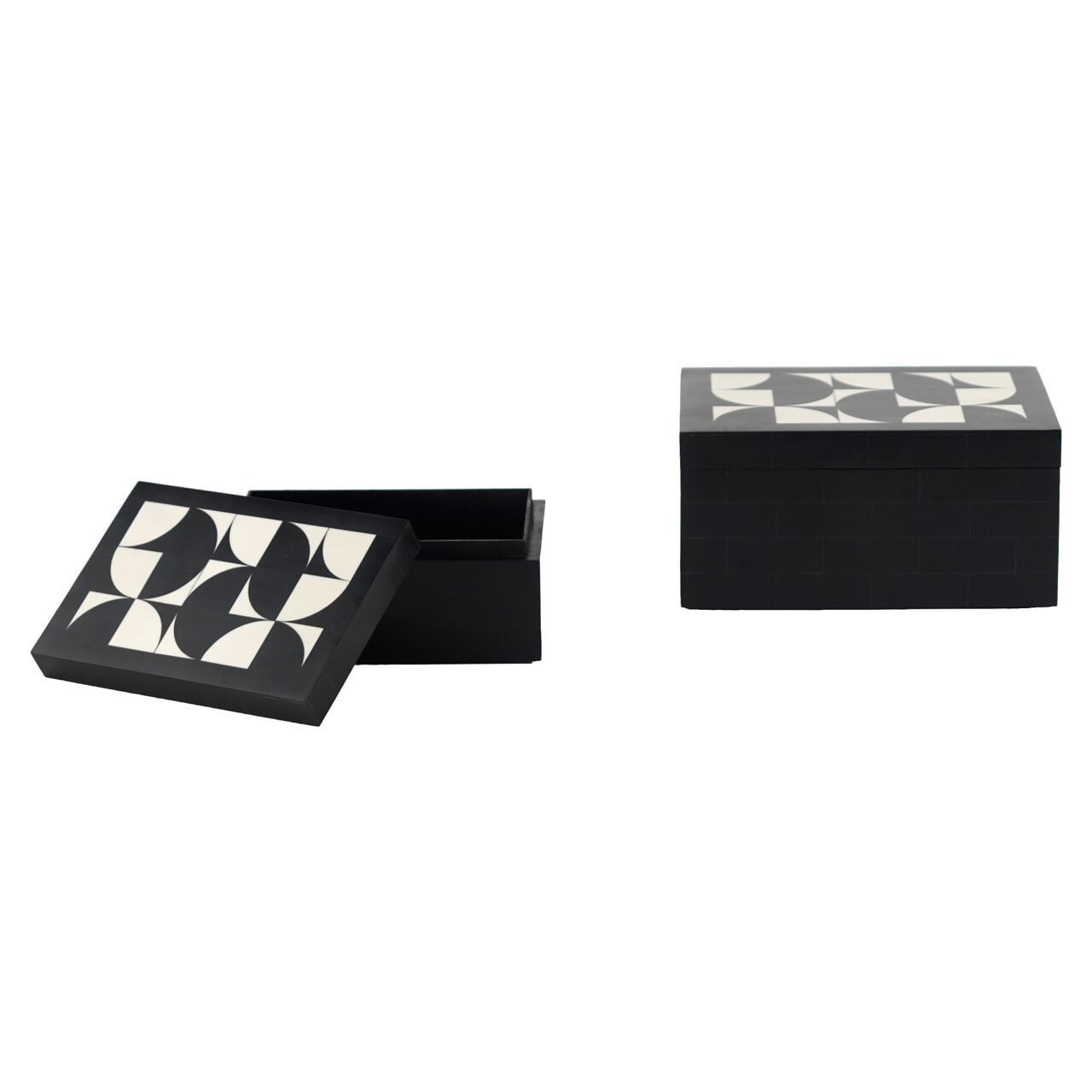Richmond Opbergdoos Rae – Stijlvolle Set van 2 in Modern Zwart/Wit