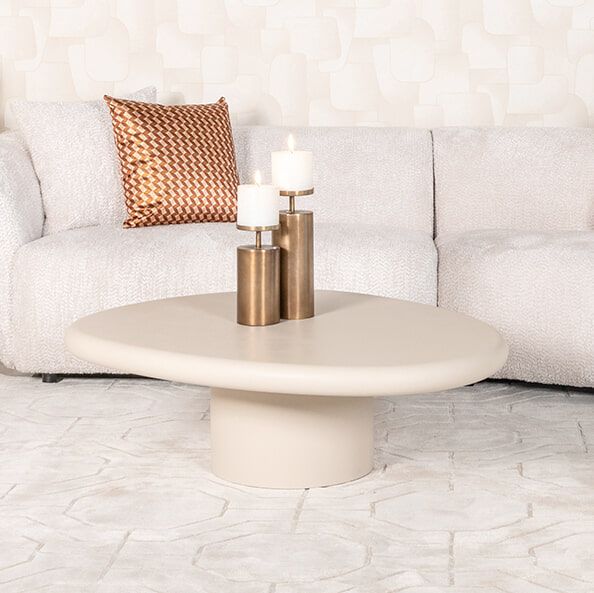 Richmond Organische Salontafel Clayton – Beige, Japandi stijl, 107 × 89 cm