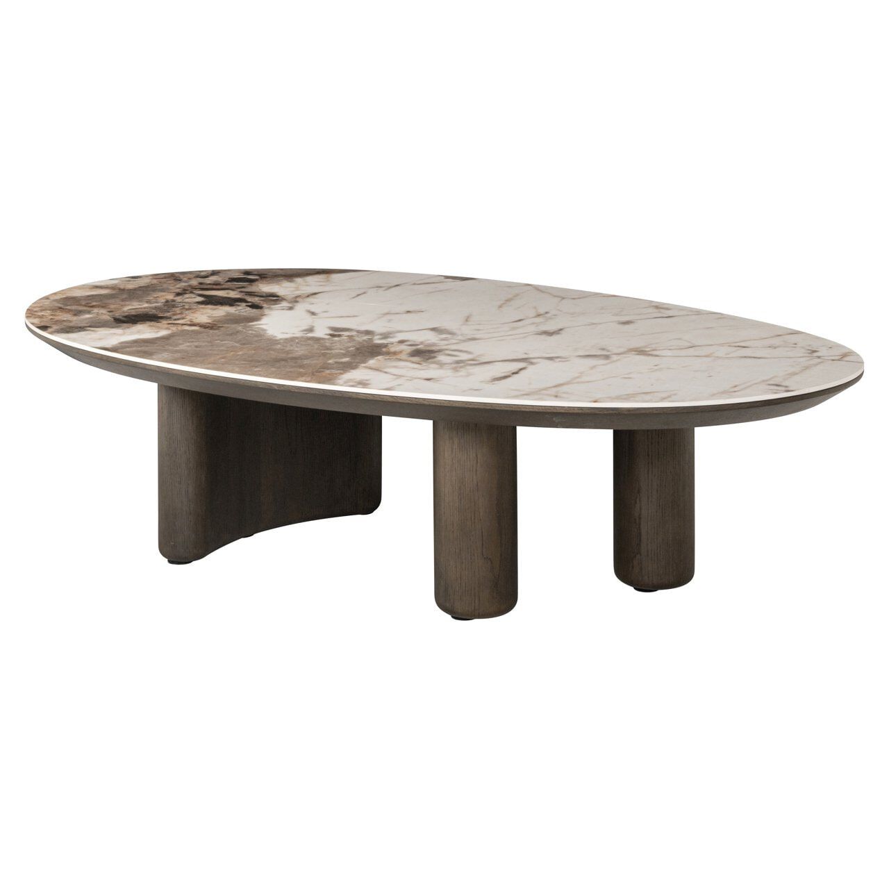 Richmond Organische Salontafel Langford – Luxe Marmerlook in Bruin (135 × 80 cm)
