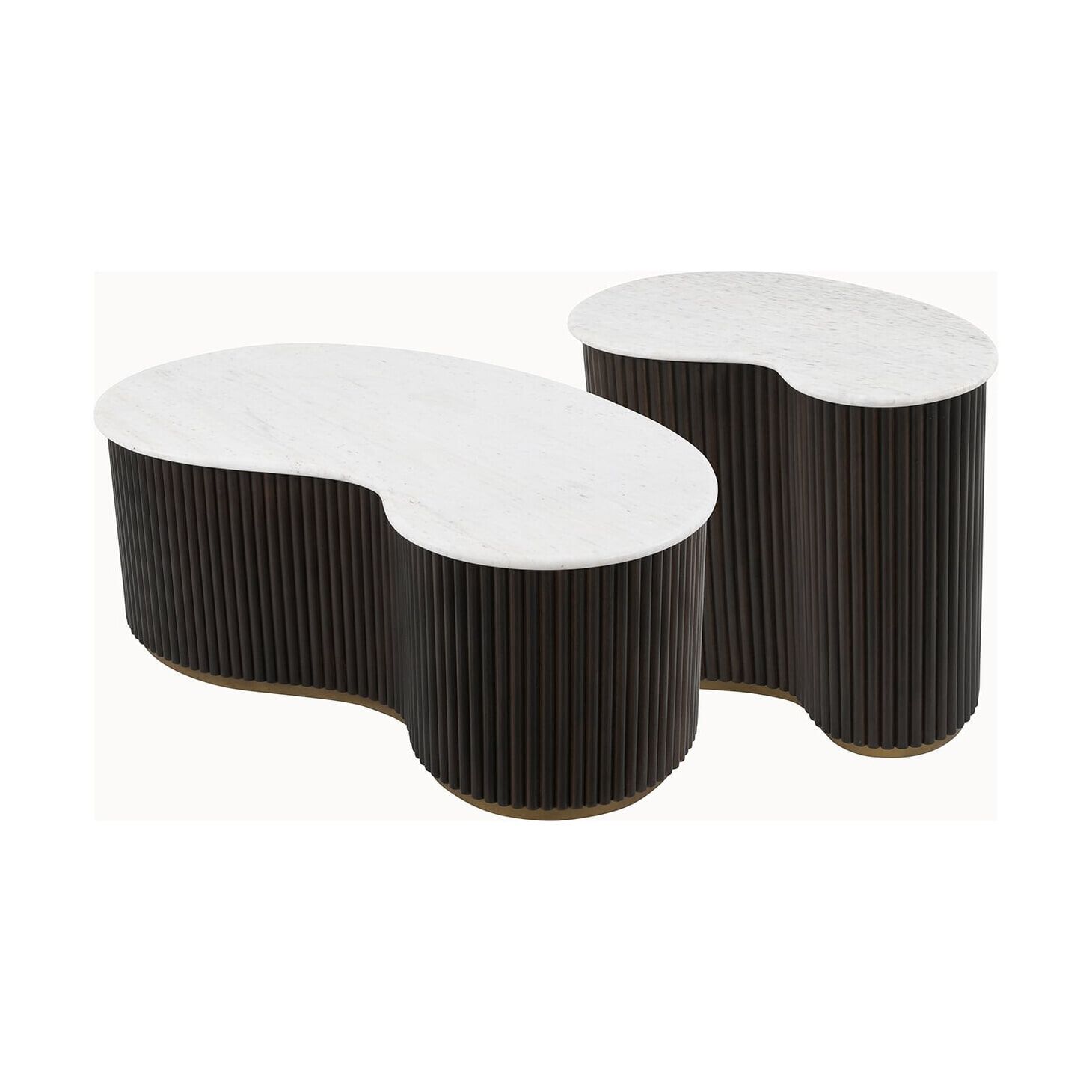 Richmond Organische Salontafel Mayfield – elegante set van twee in mangohout en marmer
