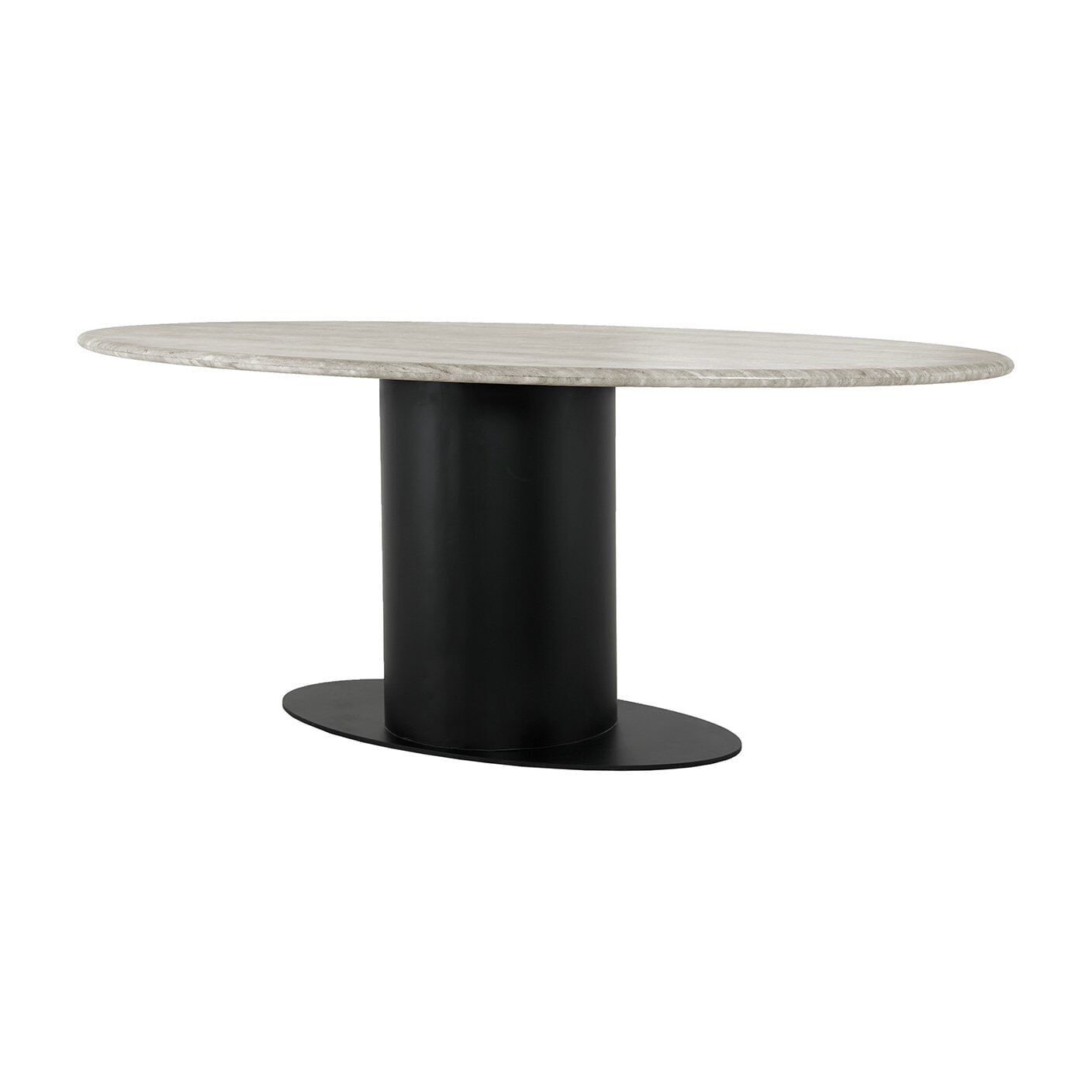 Richmond Ovale Eettafel Brodman – Luxe marmer & strakke ijzeren basis, 200 × 100 cm