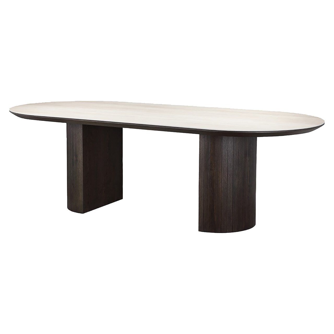 Richmond Ovale Eettafel Ritz – Luxe travertin‑blad met eikenonderstel 240 × 110 cm