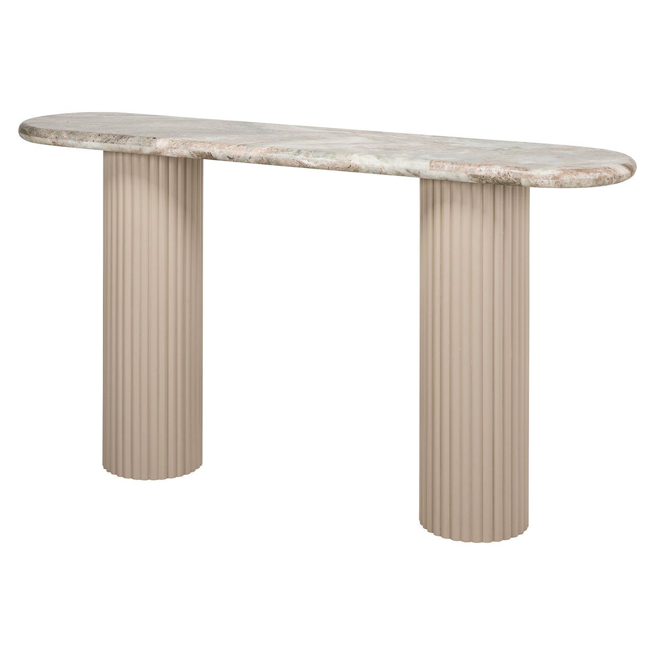 Richmond Ovale Sidetable “Coronel” – Luxe marmeren tafel in beige