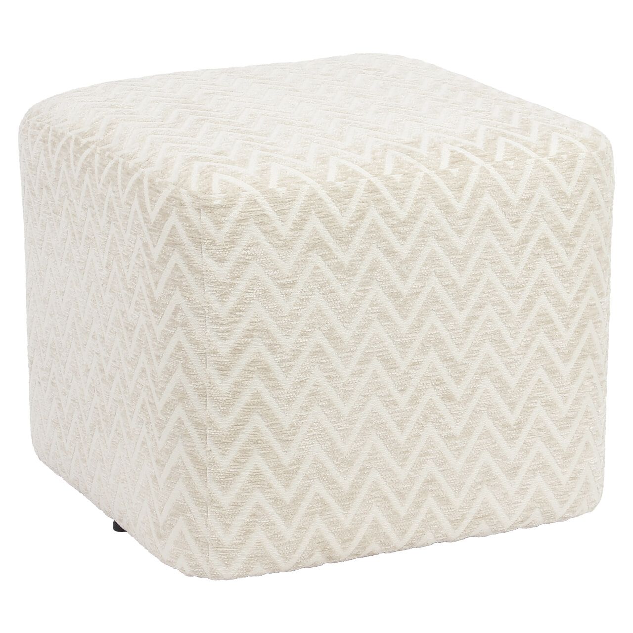Richmond Poef Ciela Chevron – Beige, 51 cm | Stijlvolle Zitoptie voor elk huis