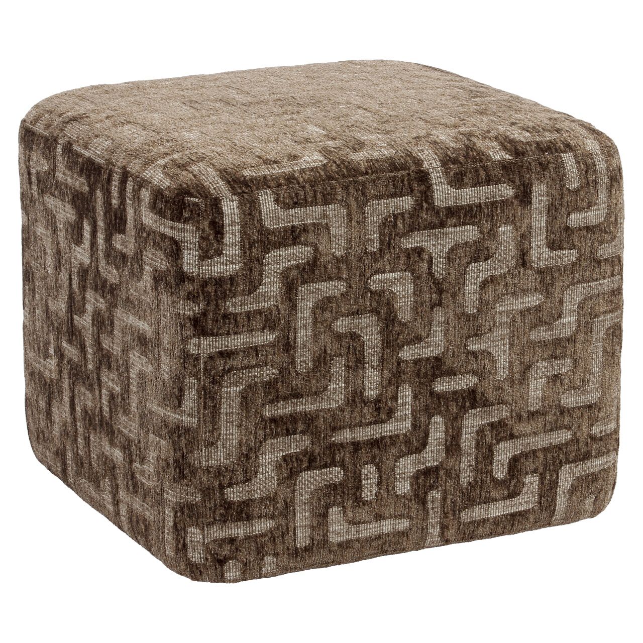 Richmond Poef Ciela Labyrinth – Warme Bruine Hocker voor een Sfeervol Interieur