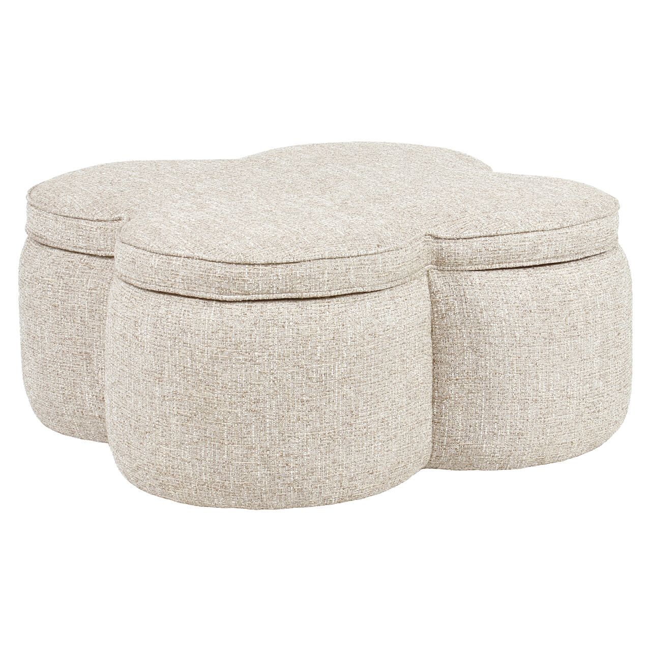 Richmond Poef Corbeau Tweed – Sand, 92 cm – Comfortabel design voor elk interieur