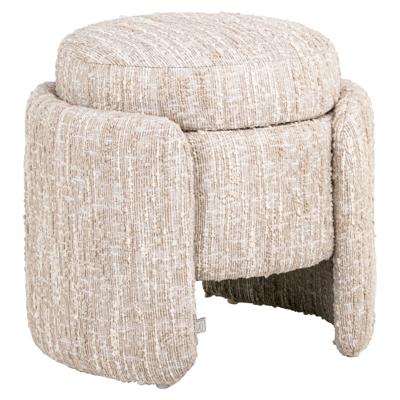 Richmond Poef Cupid – zachte Beige Angora poef van 51 cm