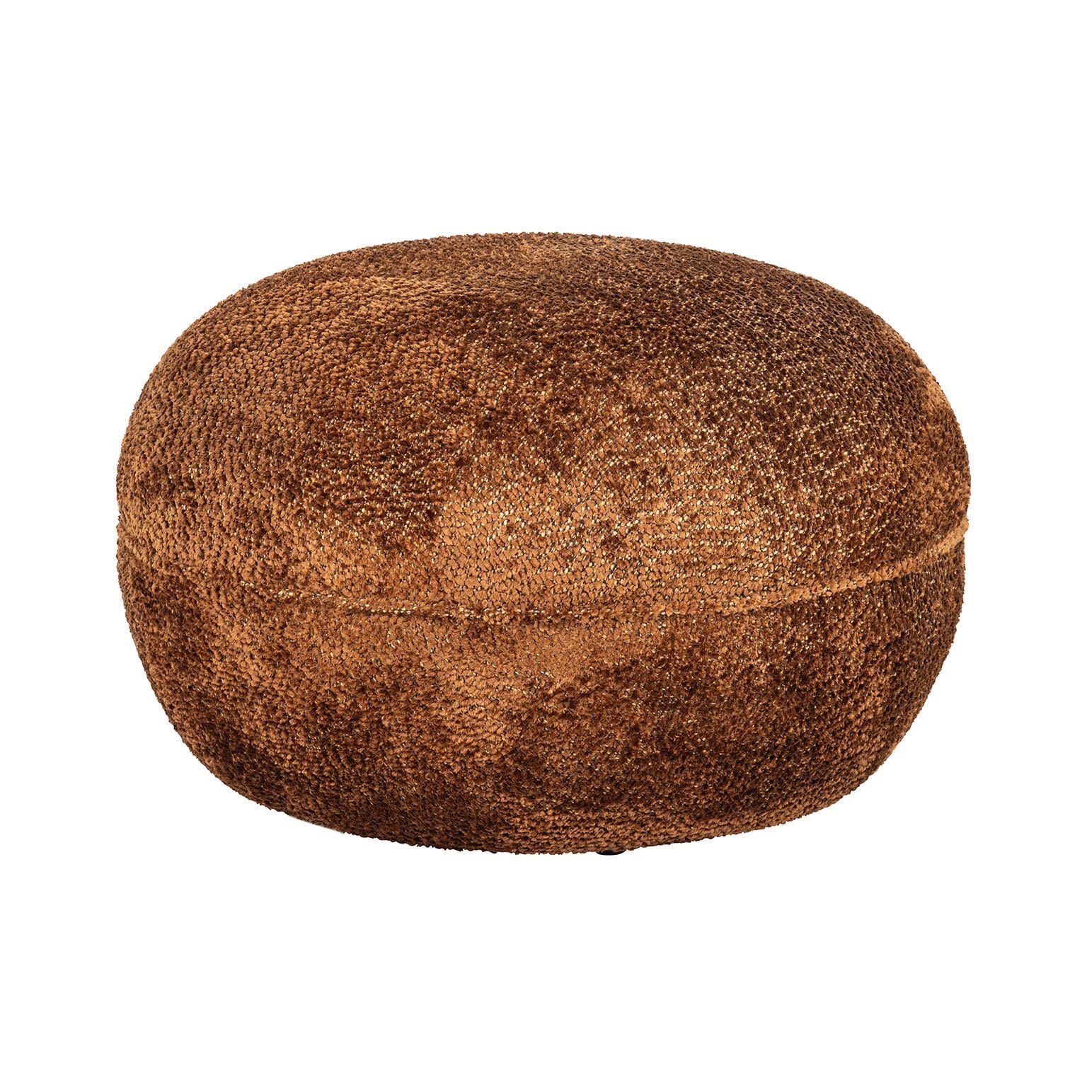 Richmond Poef Jace – Chenille poef in warme Cinnamon