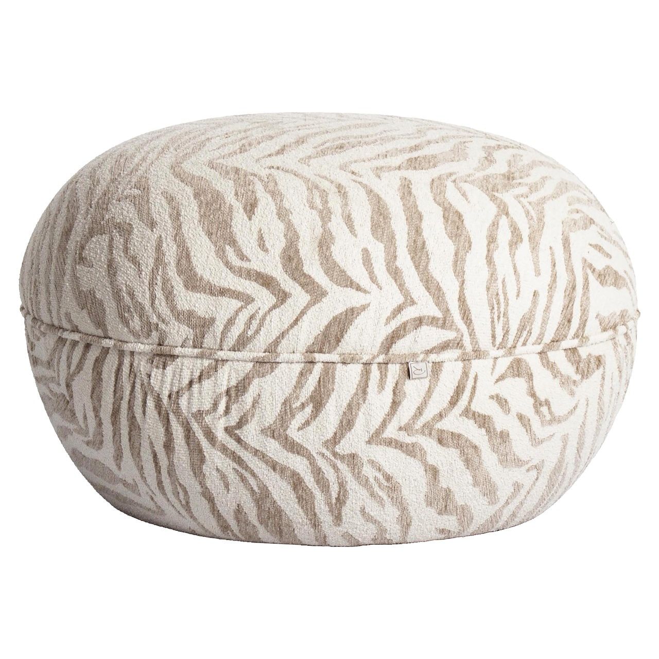 Richmond Poef Jace Tiger – Beige, 64 cm: Stijlvolle en Functionele Zitplek