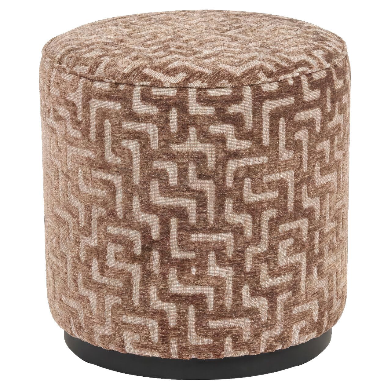 Richmond Poef Lexie Labyrinth – Bruine hocker van 45 cm voor een speelse en comfortabele woonkamer