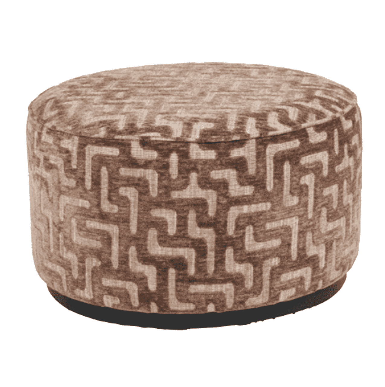 Richmond Poef Lexie Labyrinth – Compact en Stijlvol in Warm Bruin