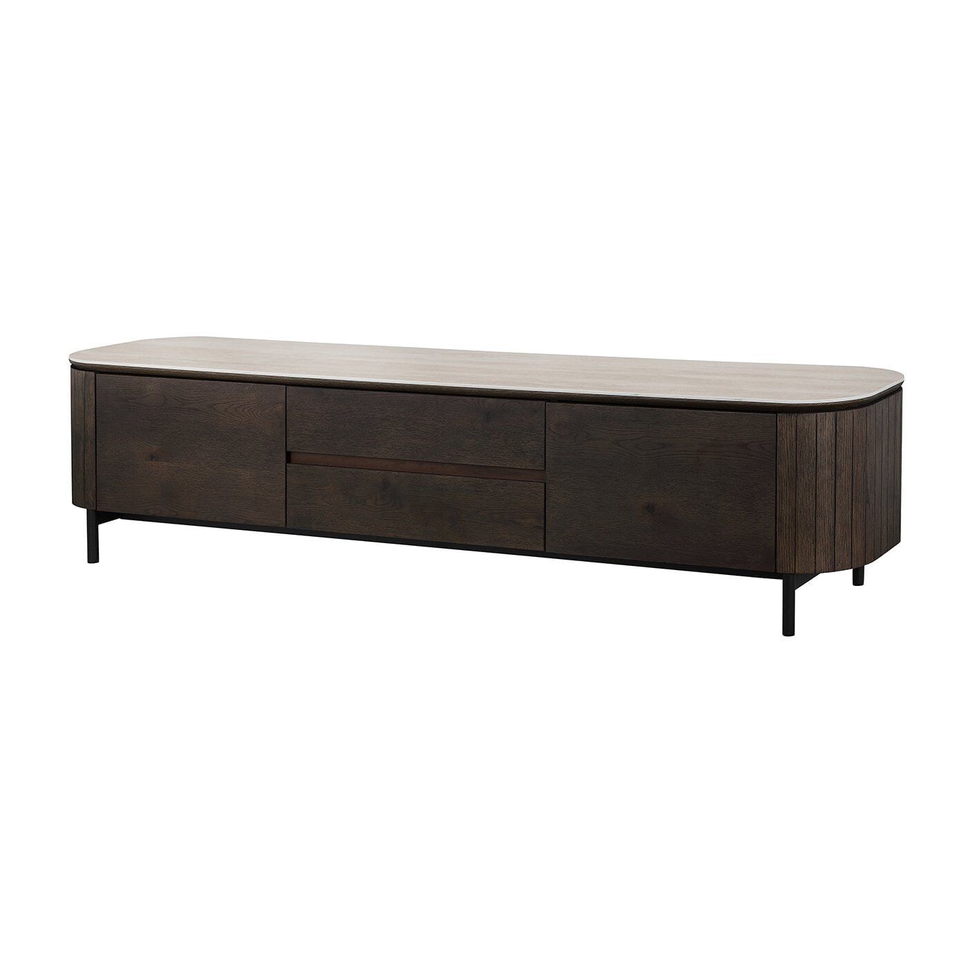 Richmond Ritz TV‑meubel 200 cm – Elegant eiken + travertin