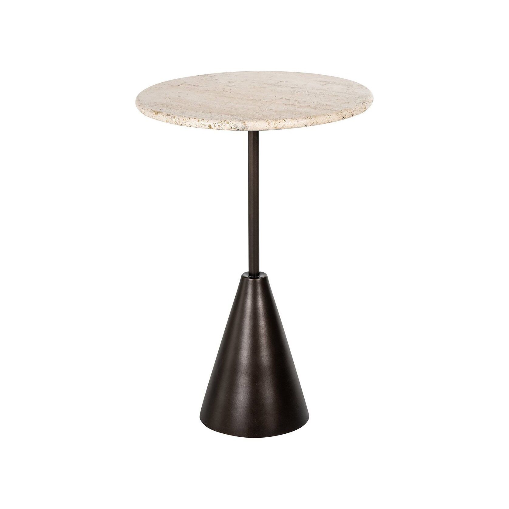 Richmond Ronde Bijzettafel Avalon Travertijn – Compact Bronsdesign