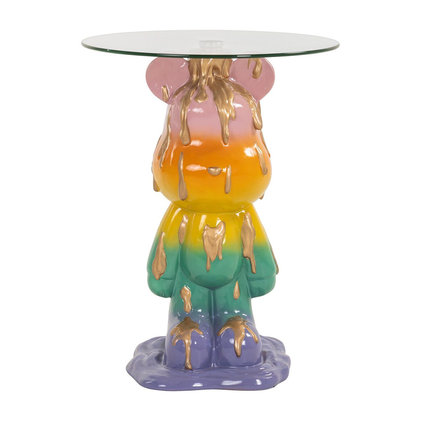 Richmond Ronde Bijzettafel Ebba Glas – Kleurrijk sculpturaal accent voor elk interieur