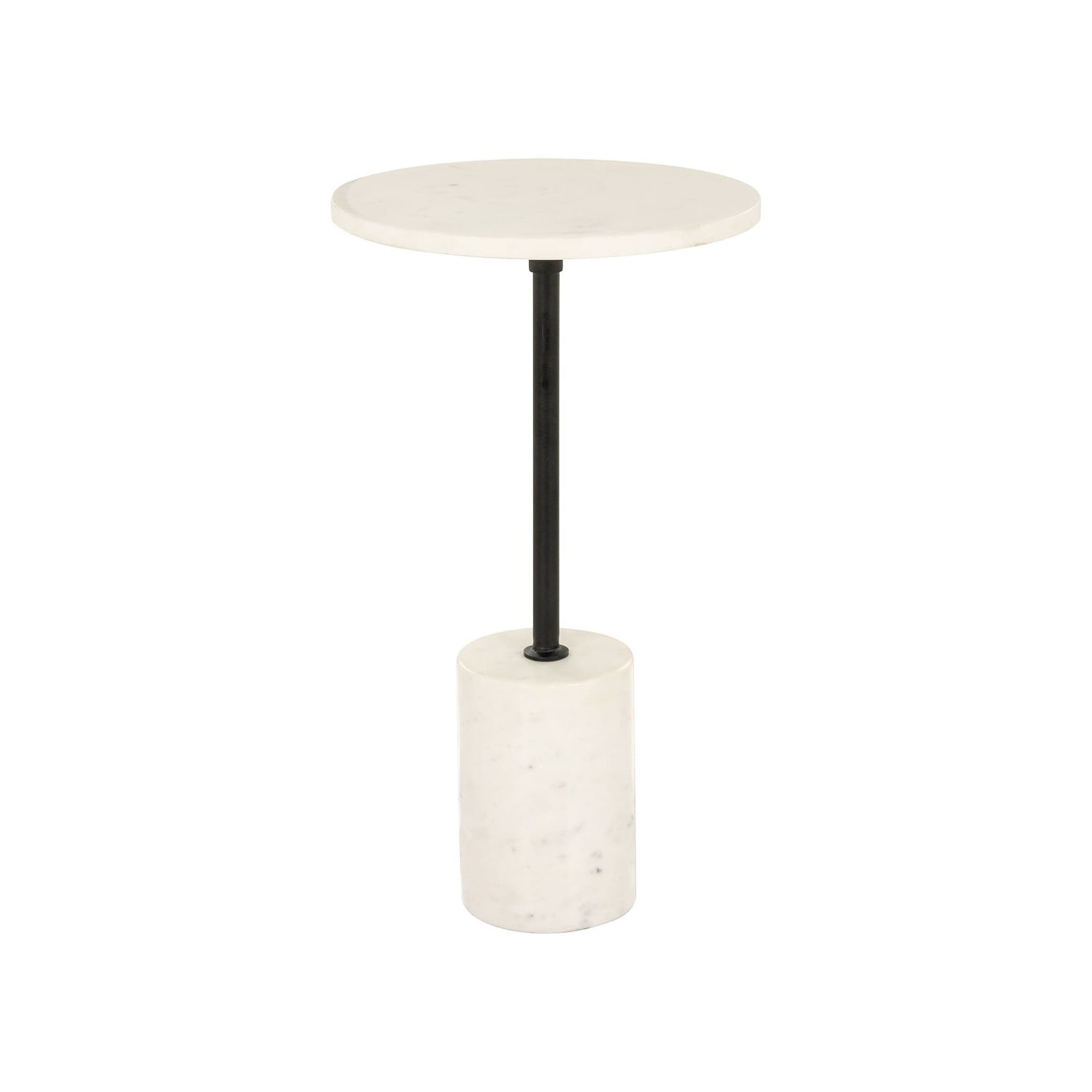 Richmond ronde bijzettafel Misty marmer – elegant compact accent (30 cm)