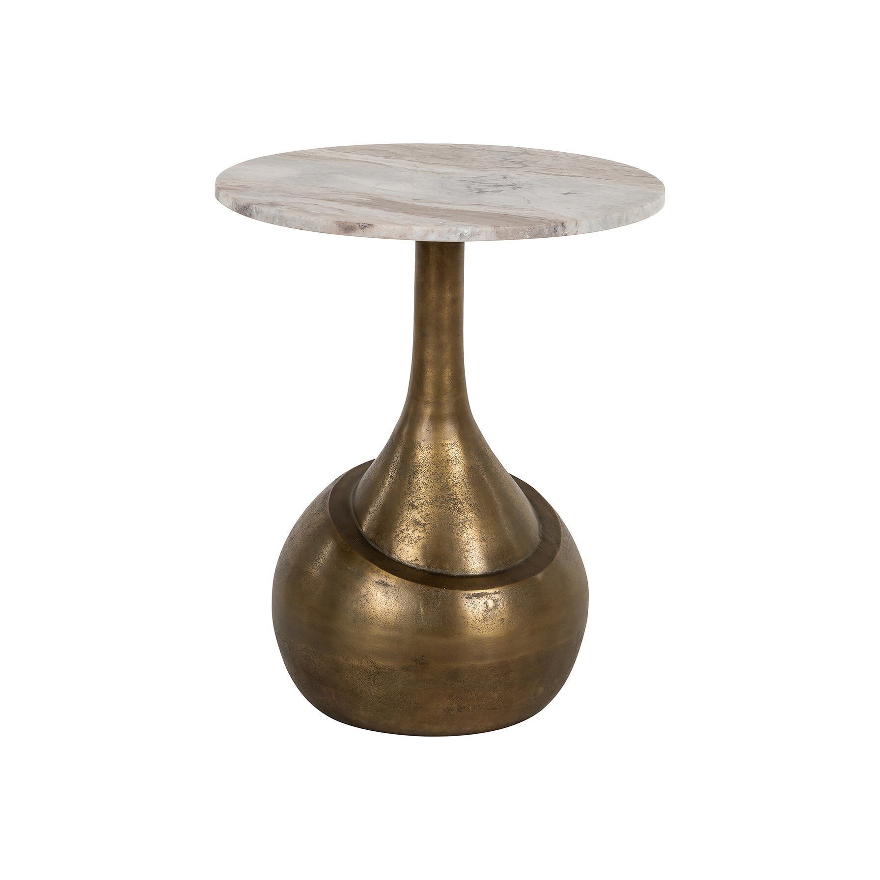 Richmond Ronde Bijzettafel Sia – Luxe Marmer & Brushed Gold Accenttafel
