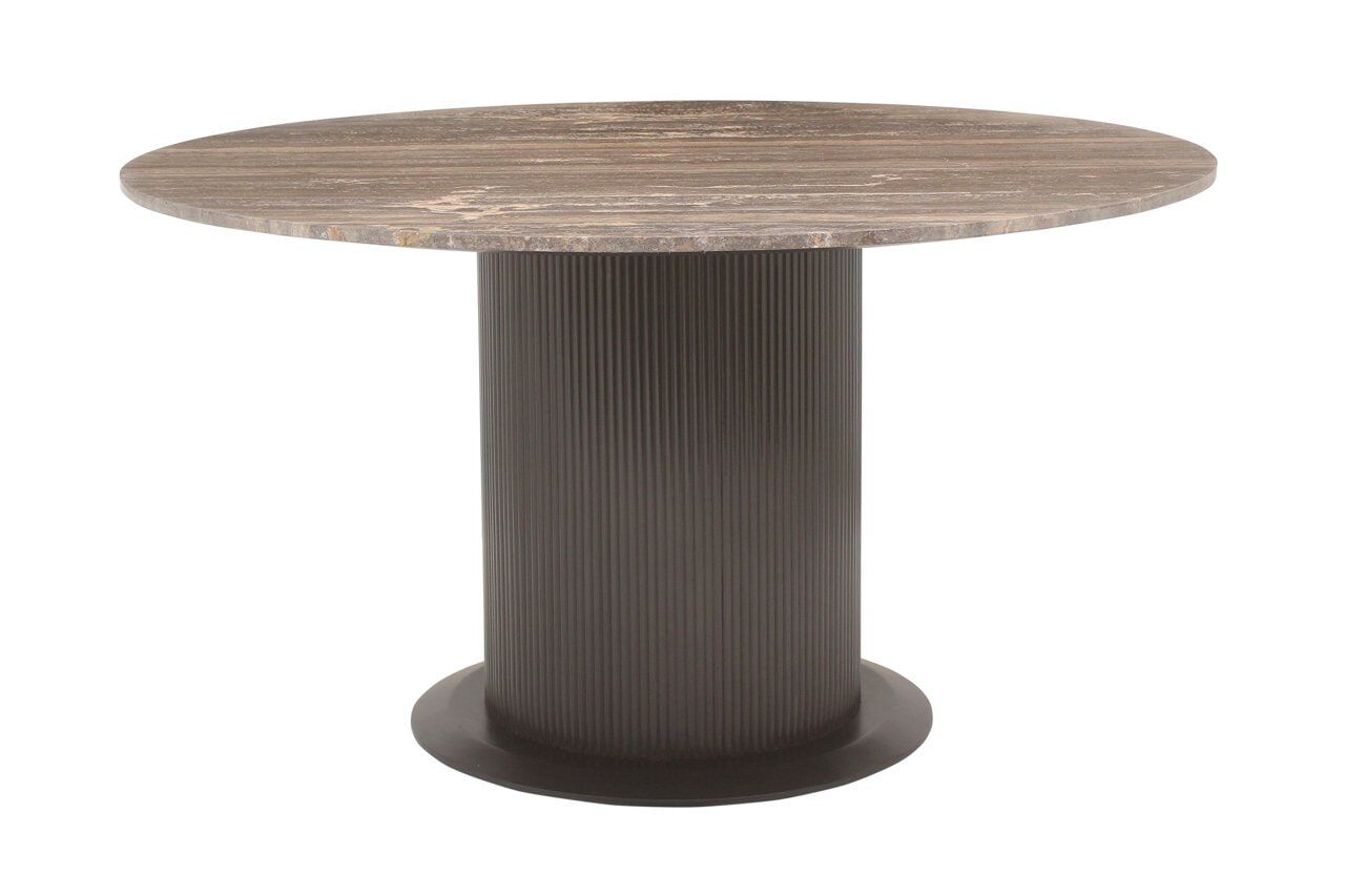 Richmond Ronde Eettafel Russo – Luxe Travertin & Messing, 140 cm