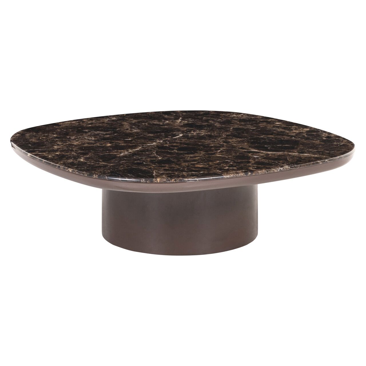 Richmond Salontafel Almundi – Vierkante keramische tafel in Chocolat Brown (100 × 100 cm)