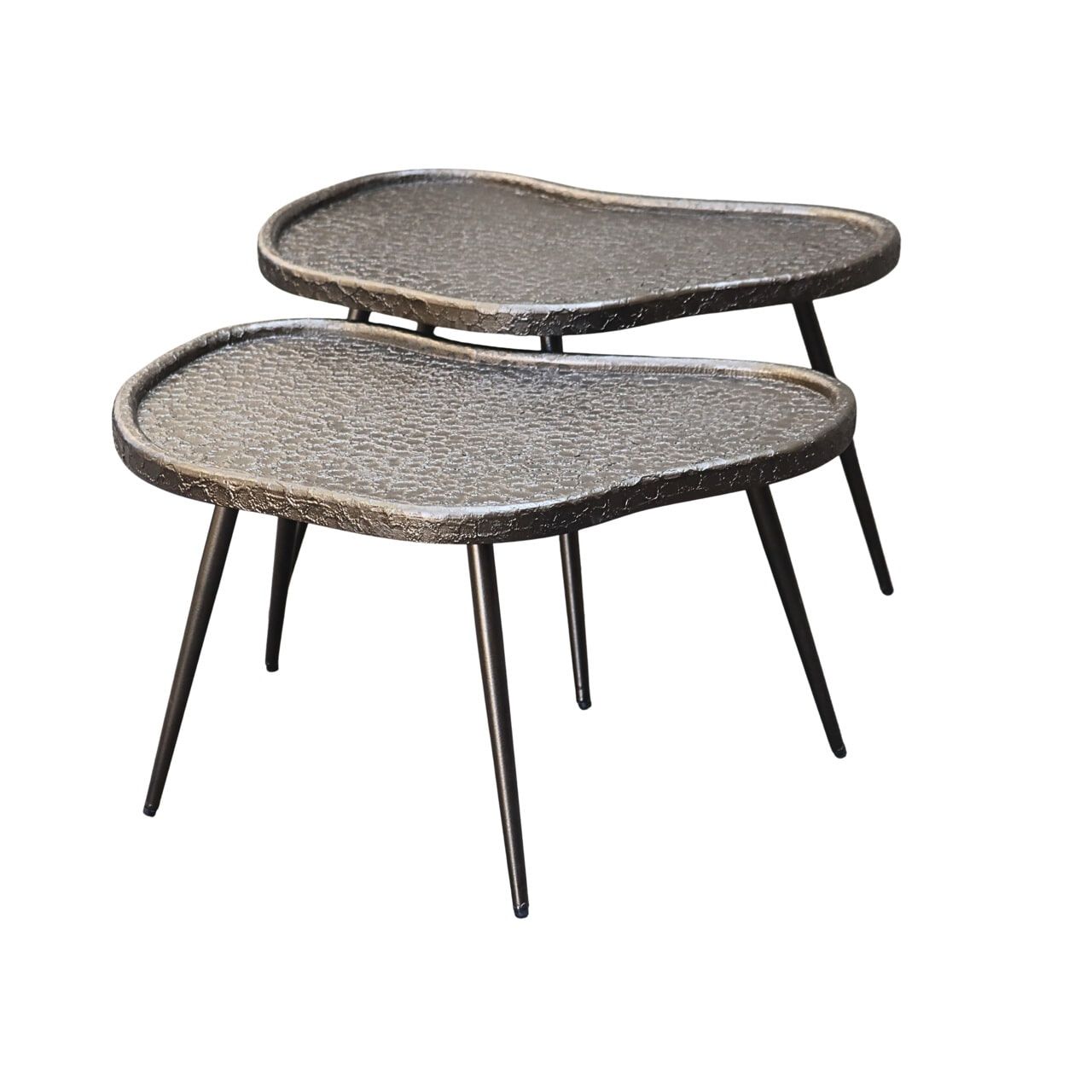 Richmond Salontafel Bean – Moderne set van twee in stijlvol zilver