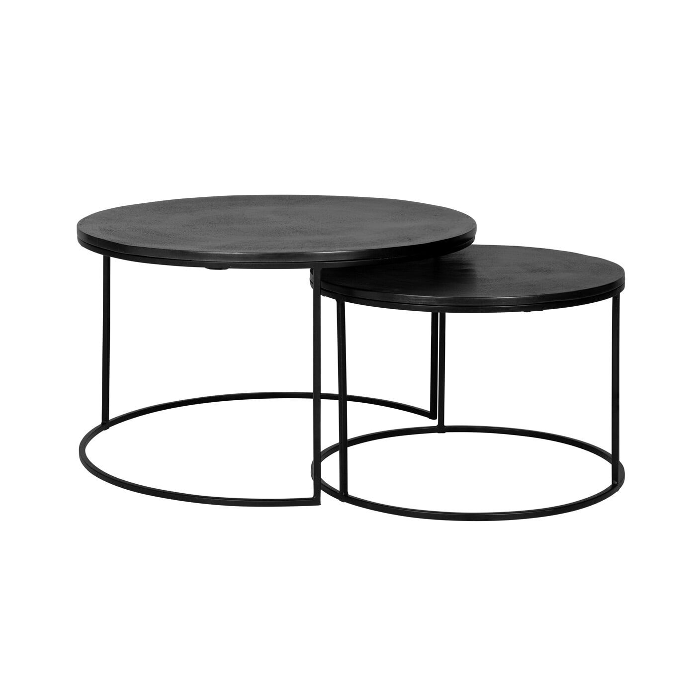Richmond Salontafel Bolder Set – Elegante Zwarte Rondes Tafelset (2 stuks)
