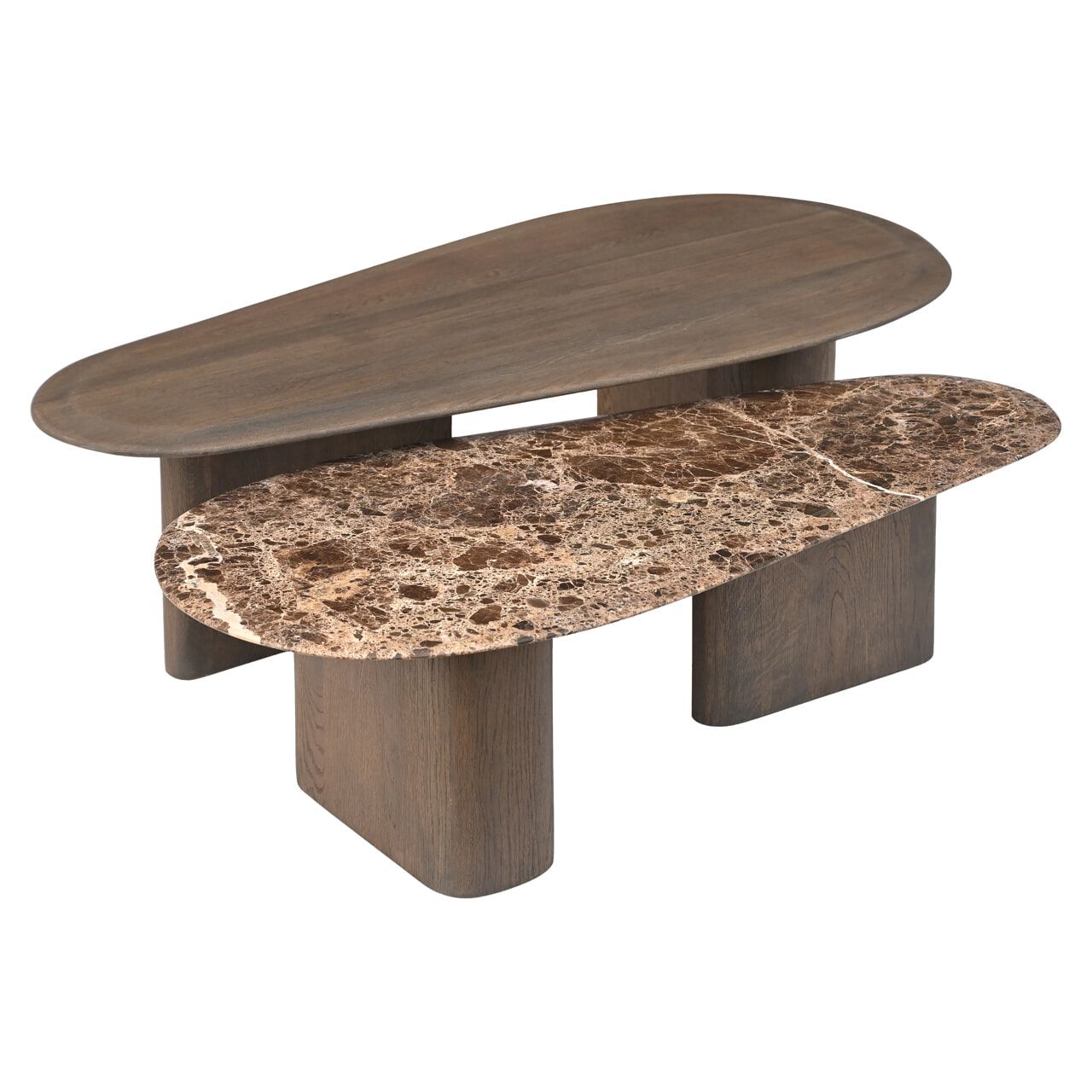 Richmond Salontafel Castello – Set van 2, 130 × 65 cm, Smoked Charcoal