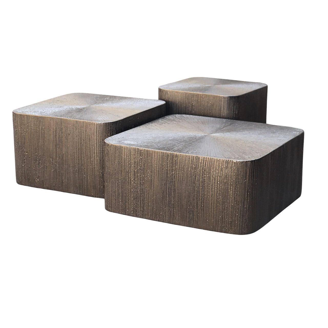 Richmond Salontafel Cubes Brunzae – Brons, set van 3, modern en veelzijdig