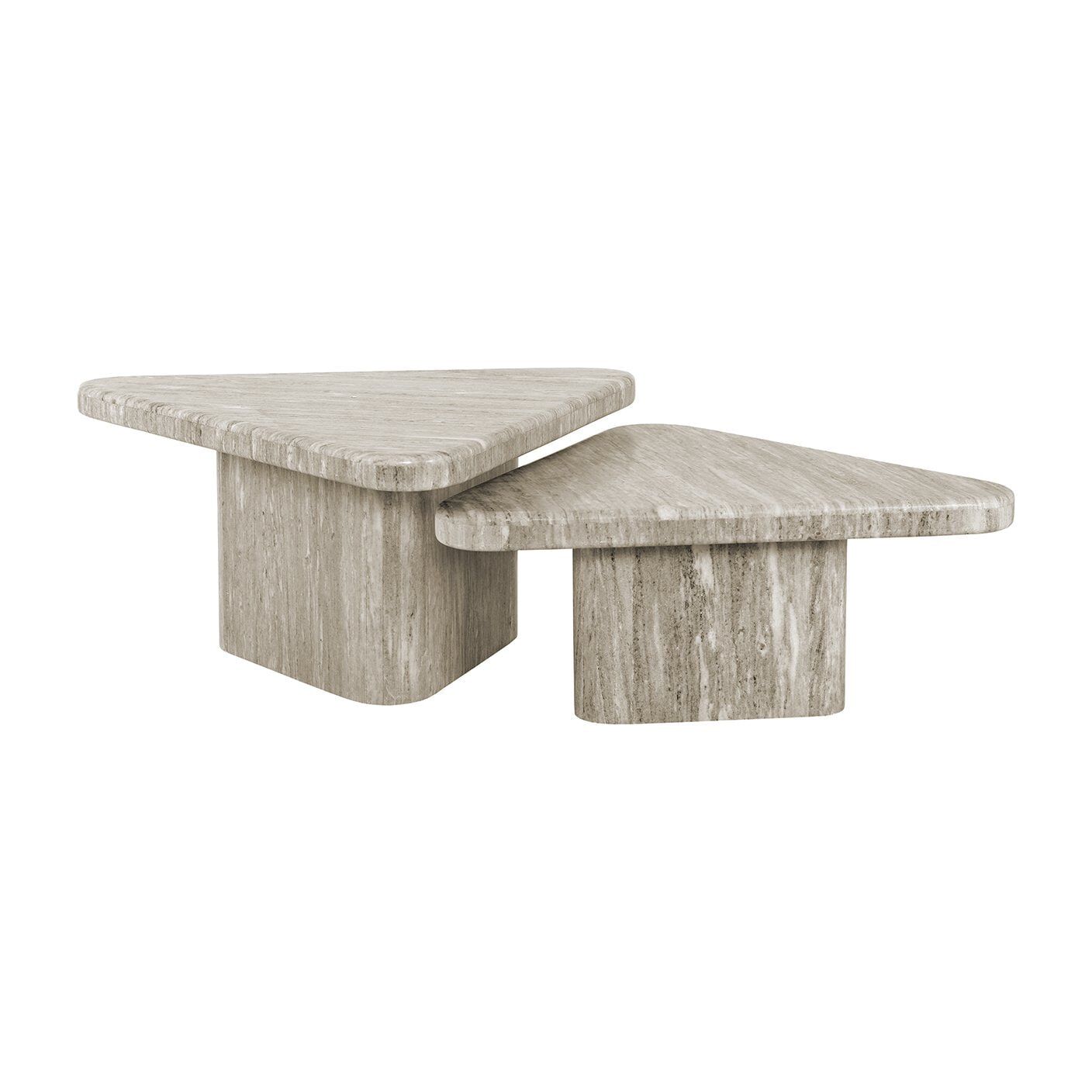 Richmond Salontafel Dwayne Marmer – Set van 2, Wit, Japandi stijl