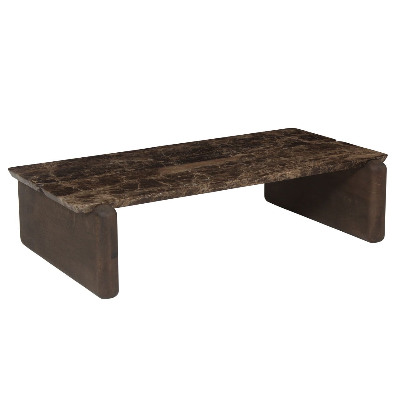 Richmond Salontafel Lagrasse – Luxe eiken‑ en marmeren centrale blikvanger in Dark Brown