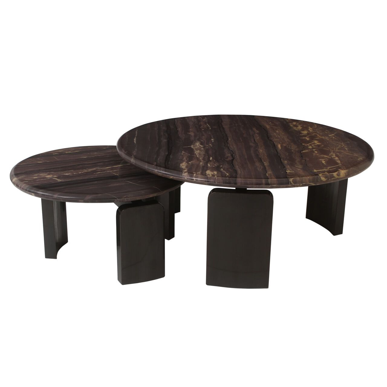 Richmond Salontafel Menton Marmer Burgundy – Set van 2 ronde tafels