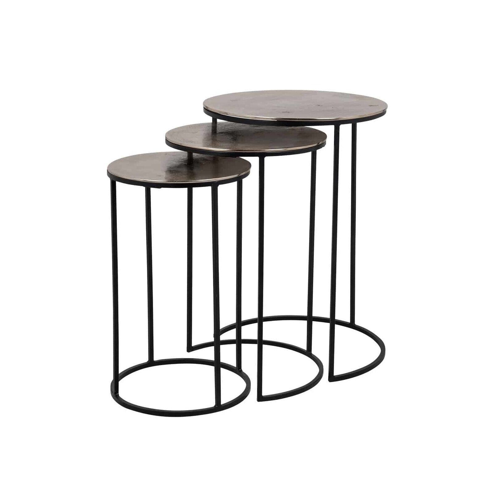 Richmond Salontafel Nolan Set – 3‑delige ronde Champagne Gold