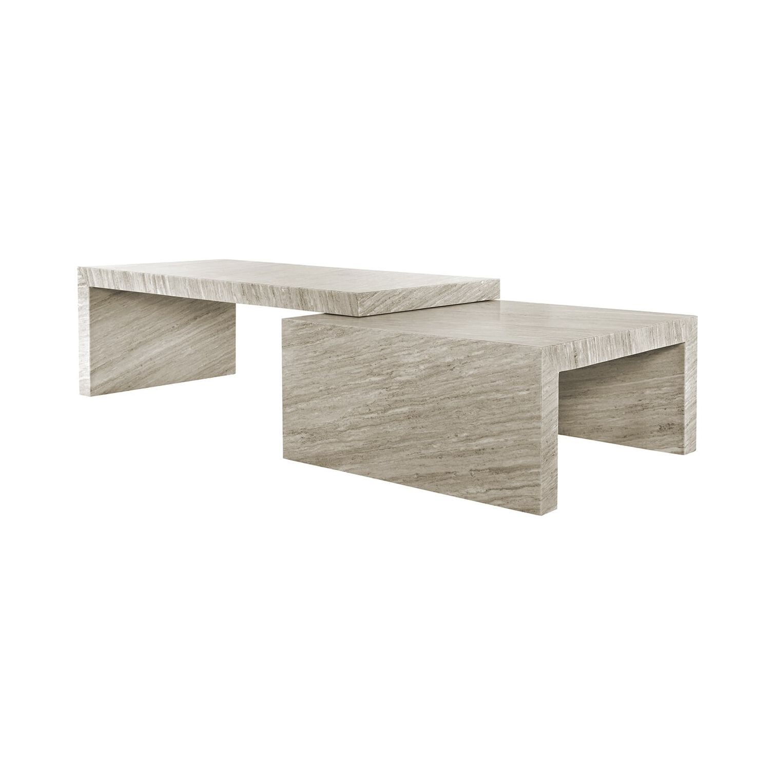 Richmond Salontafel Novaz – Luxe marmeren set van 2 in Japandi‑stijl