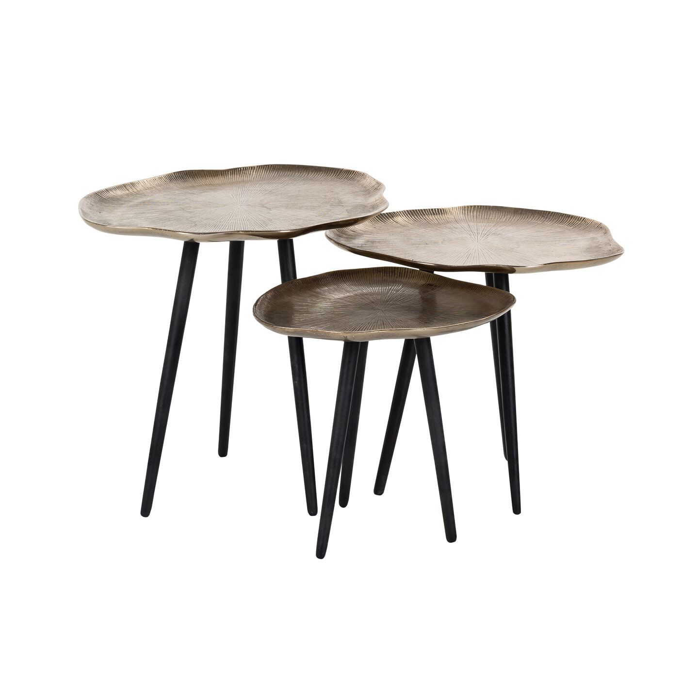 Richmond Salontafel Volenta – 3‑delige champagne gouden set voor een stijlvolle woonkamer