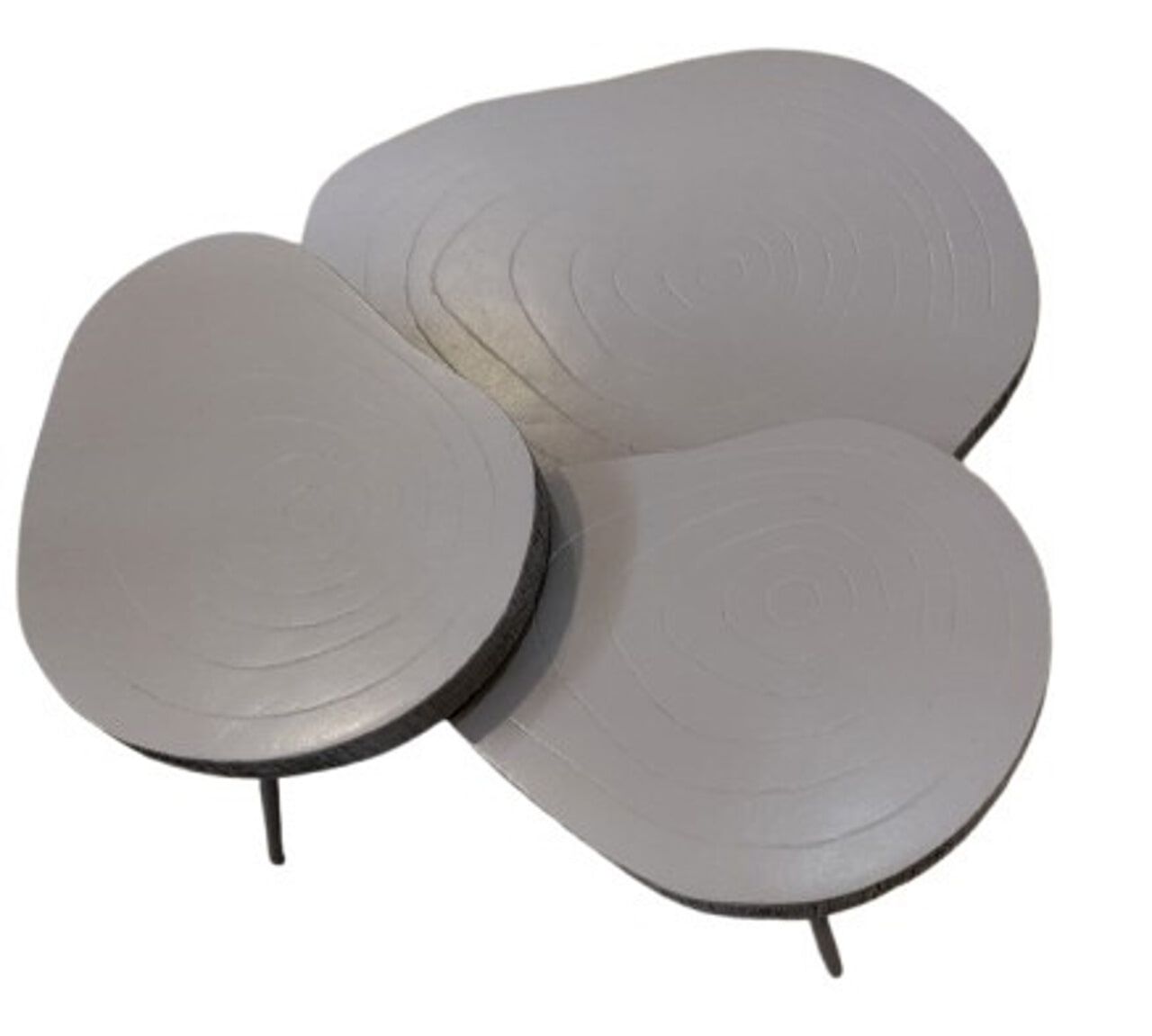 Richmond Salontafel Zeus Ijzer – Set van 3 in natuurlijke Clay tint