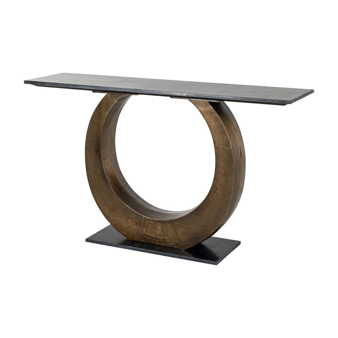 Richmond Sidetable Luna – Luxe Marmeren Tafel met Bronzefinish, 140 cm
