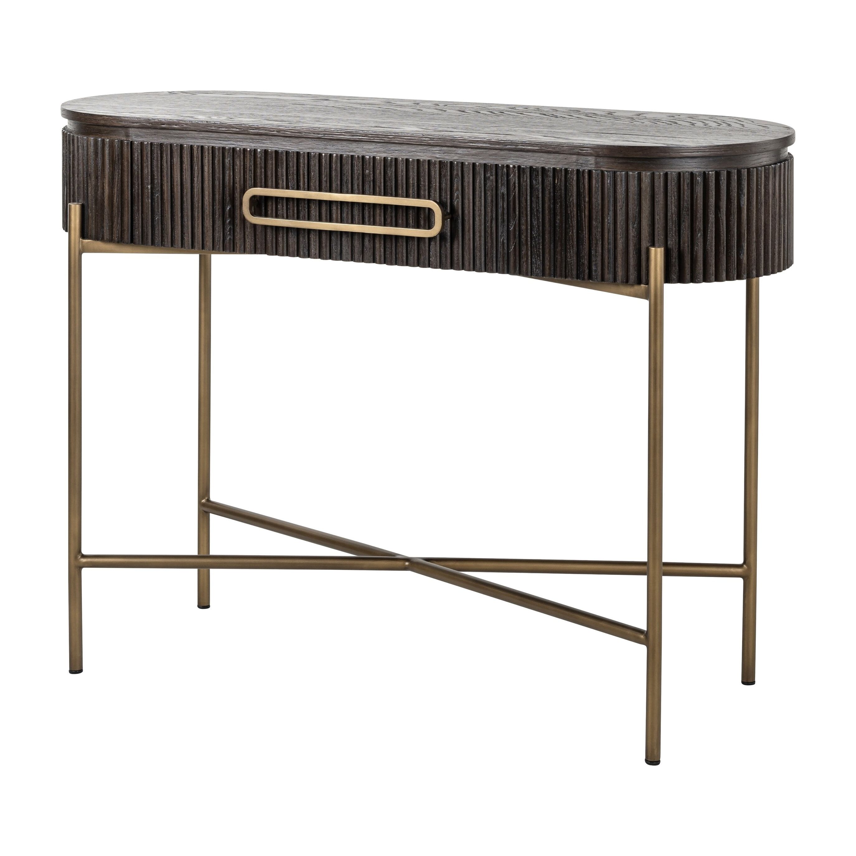 Richmond Sidetable Luxor – Elegante 110 cm Wandtafel in Eikenhout (Bruin)