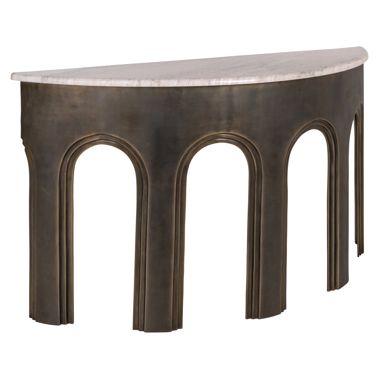 Richmond Sidetable Sanchis – Elegante marmeren console in goudkleurig brass