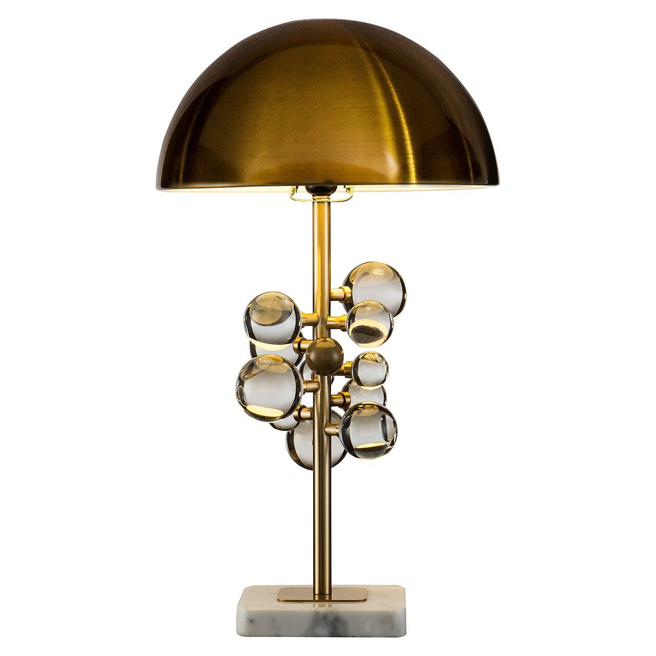 Richmond Tafellamp Bela 62 cm – Luxe brons met marmeren basis