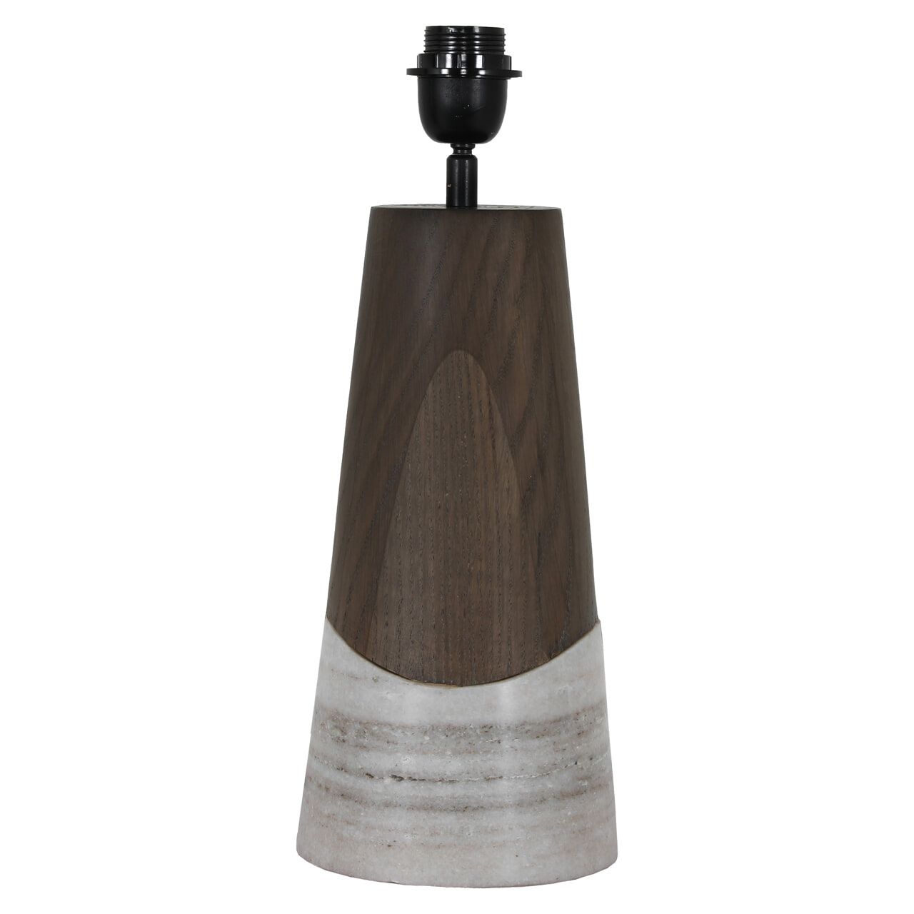 Richmond Tafellamp Peyton 32 cm – Smoked Charcoal, een stijlvolle mix van eiken en marmer