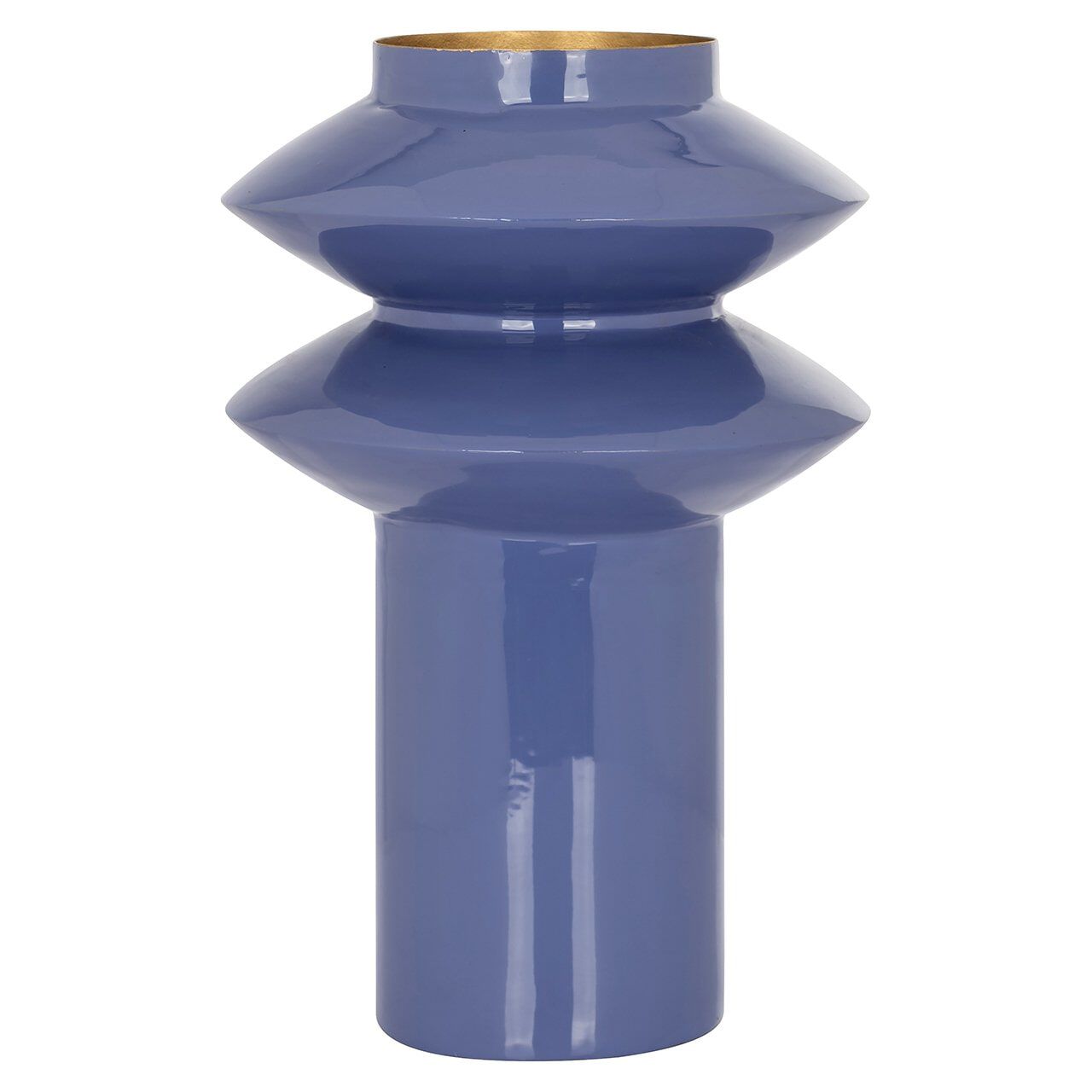 Richmond Vaas Cedar – Blauwe metalen vaas 33 cm, duurzaam design