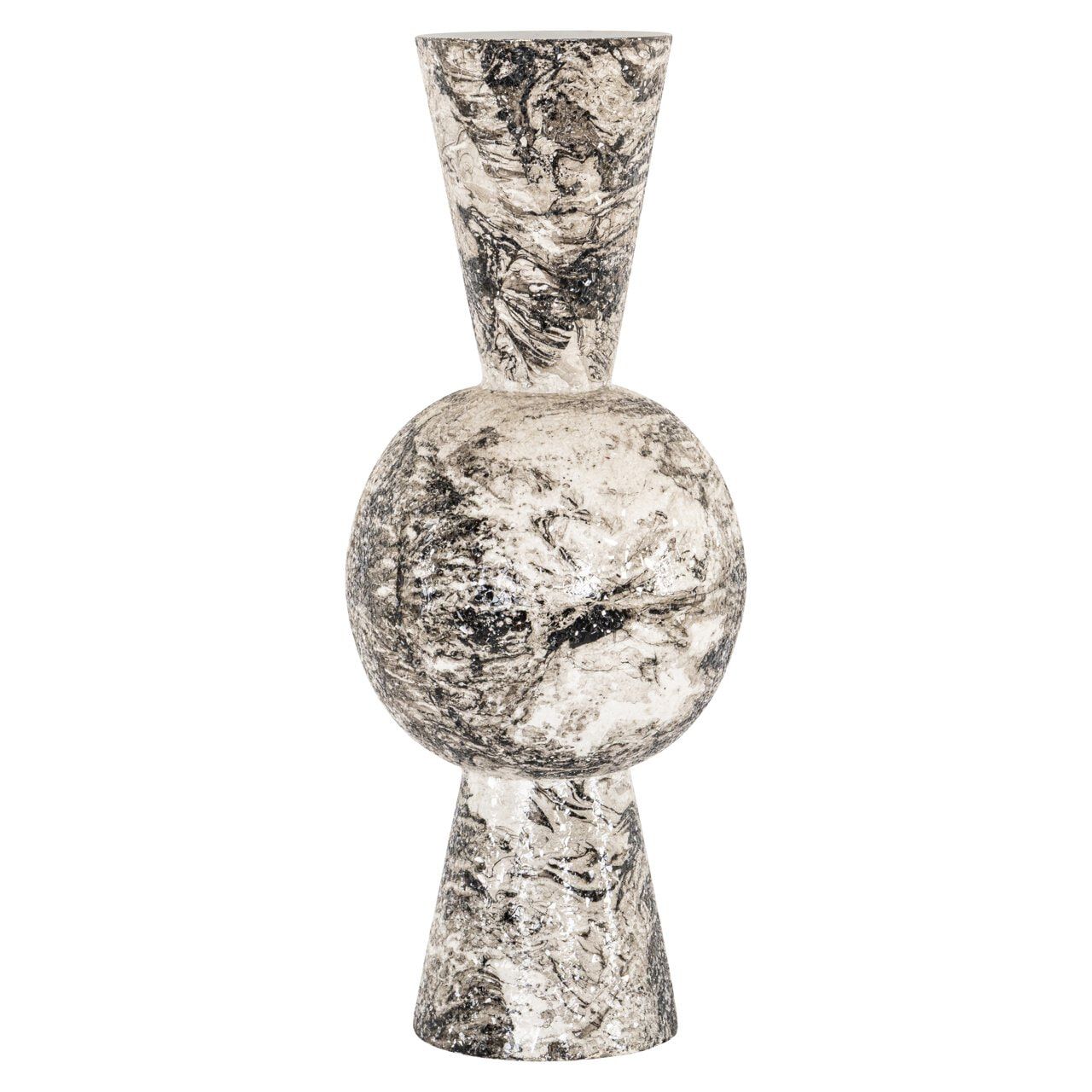 Richmond Vaas Florly 64 cm – Sculpturaal Zwart‑Wit Accentstuk