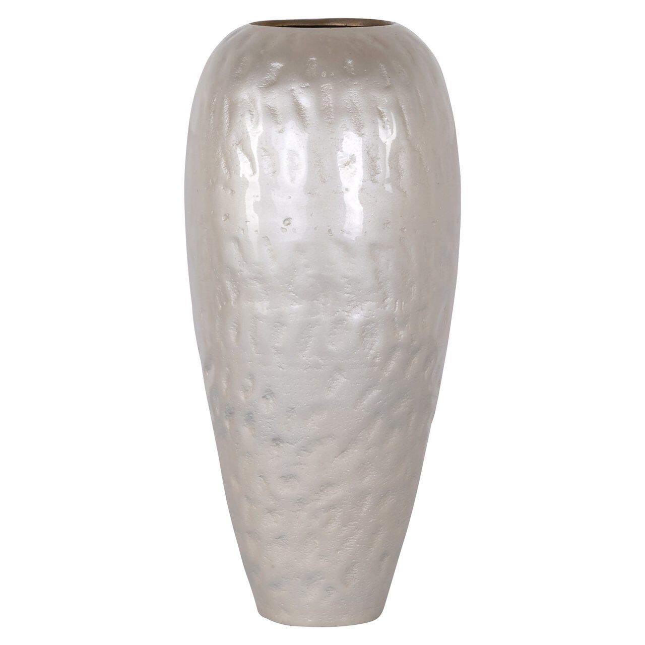 Richmond Vaas Jildou 39 cm – Strakke witte designvaas van aluminium