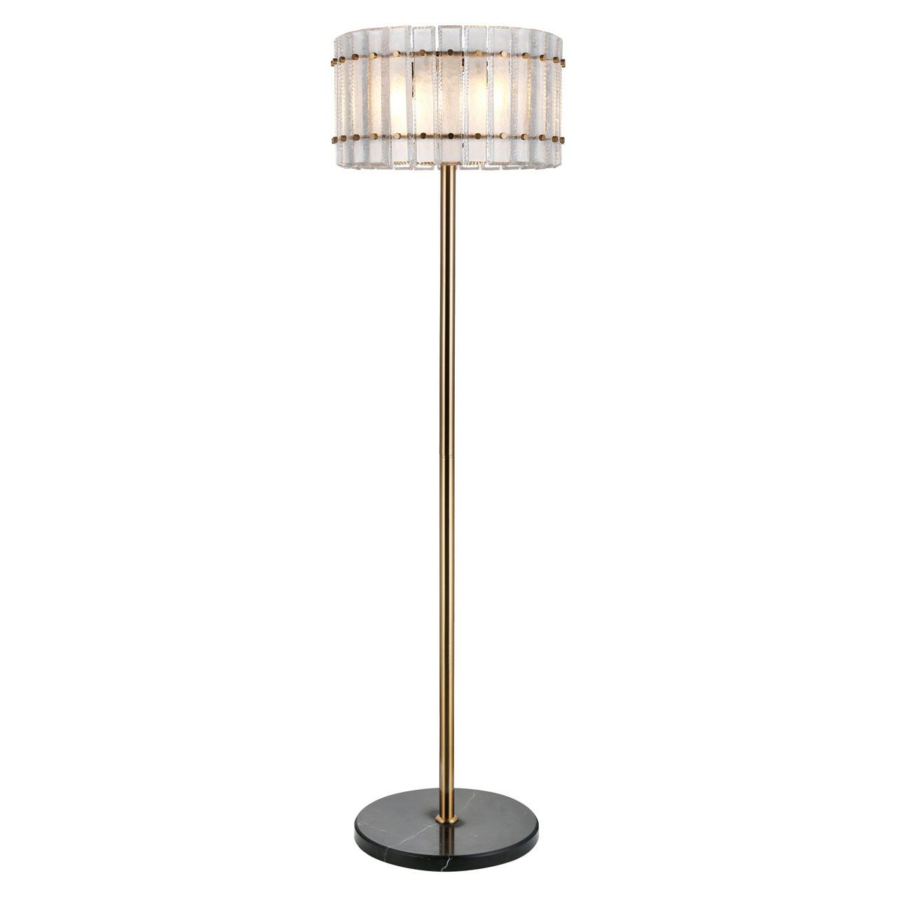 Richmond Vloerlamp Feline – Elegant Glas & Antiek Messing, 168 cm